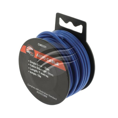 3Mm Single Core Cable Blue 7M (14/0.32) 10Amps Hang Type