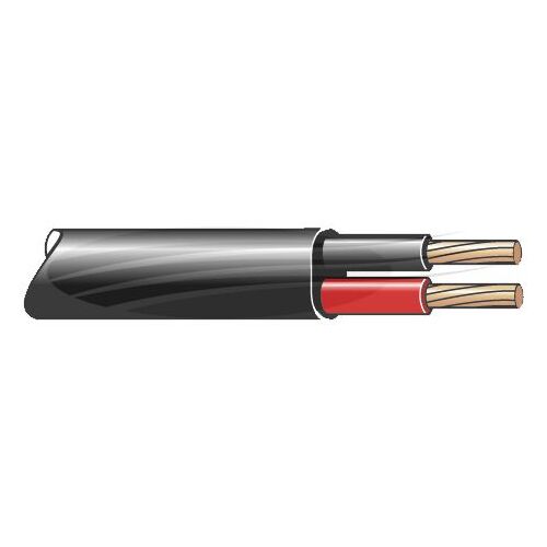2mm Twin Core Cable Red Black With Black Sheath 30M