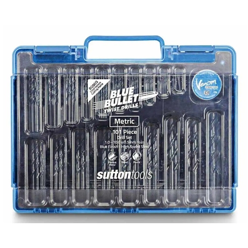 Sutton 1-10Mm Metric Hss-Blue Jobber Drill Bit Set - Blue Bullet - 101 Piece