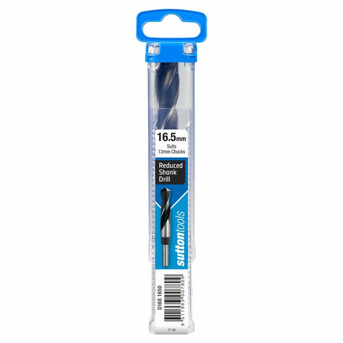 Sutton 16.5 x 152mm Metal Drill Bit Reduced Shank 12.5mm Blue