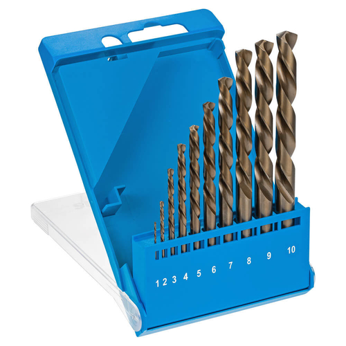 DRILL JOBBER SET LEFT HAND M35 COBALT 1-10x1.0mm 10PC