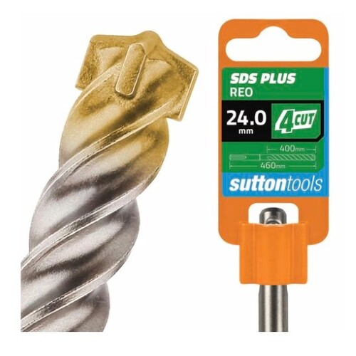 Sutton Tools 24.0 x 460mm 4 Cut SDS Plus Masonry Drill Bit