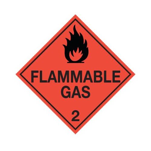 Flammable Gas 2  Sign Polypropylene