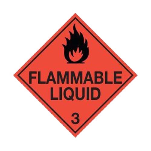 Flammable Liquid 3  Sign Polypropylene
