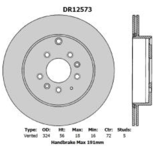 Disc Rotor Rear Mazda - DR12573