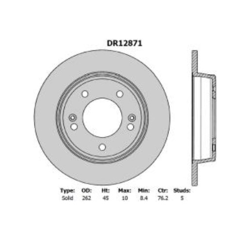 Disc Rotor Rear I30 - DR12871