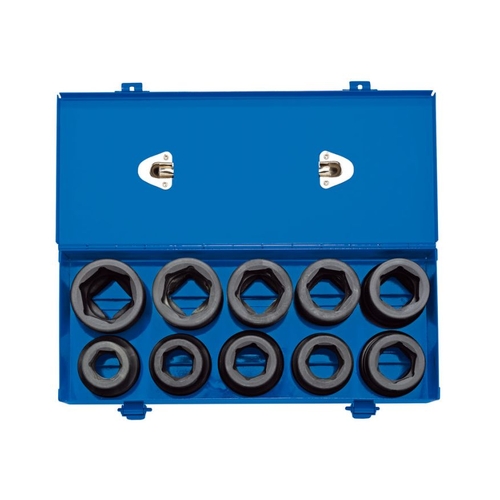 Draper Tools 1 Sq. Dr. Combined MM/AF Impact Socket Set in Metal Case (10 Piece) 83282