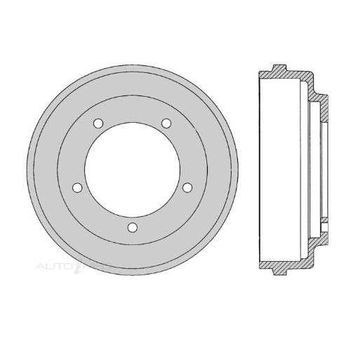 Rear Brake Drum Ford Trans X 5 STUD - DRUM1640