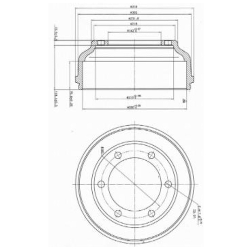 Frod Trans Rear Drum X 6 Stud - DRUM1641