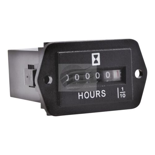 Mini Hourmeter 6-50V 0-99,999 Hrs Rectangular 38Mm X 25Mm