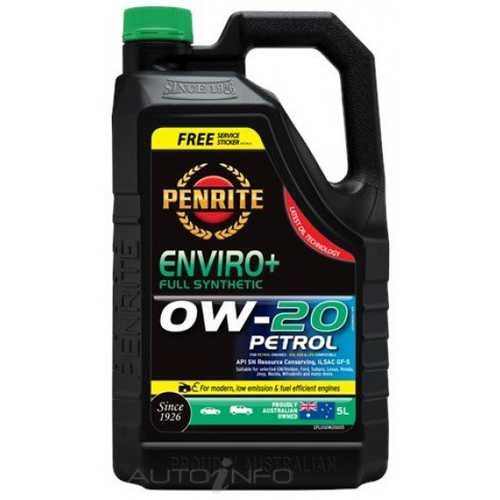 Enviro+ 0W-20 Penrite Full Synthetic 5L - EPLUS0W20005
