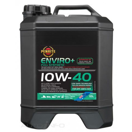 Enviro Plus 10W40 Full Synthetic 10L