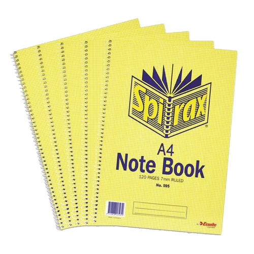 Spirax A4 Notebook 120 Pages 5 Pack