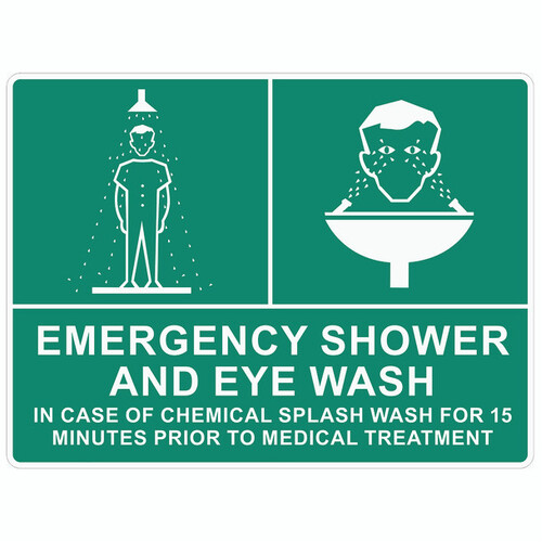 Emergency Shower & Eye Wash Station Sign - Poly 300mm x 450mm