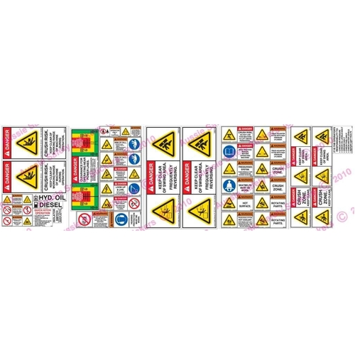 Excavator 11-24 Tonne Saftey Sticker Kit
