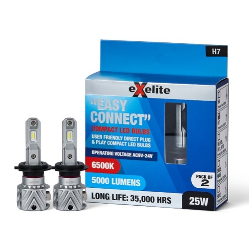 H7 12-24v LED Headlight Globe Pair - EXECH7