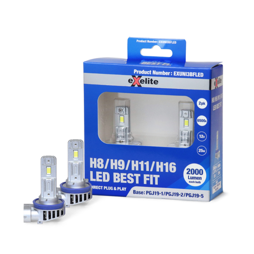 Exelite H8/9/11/16 LED Direct Fit Bulb Kit 12V - EXUNI3BFLED