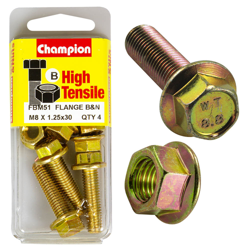 Hex Set Screws & Nuts  High Tensile  Flanged  10Af  M6 X 30Mm  Grade 8.8