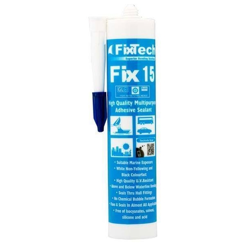Fixtech Black Fix15 Adhesive Sealant 290ml Cartridge - FIXT-MSP15WH