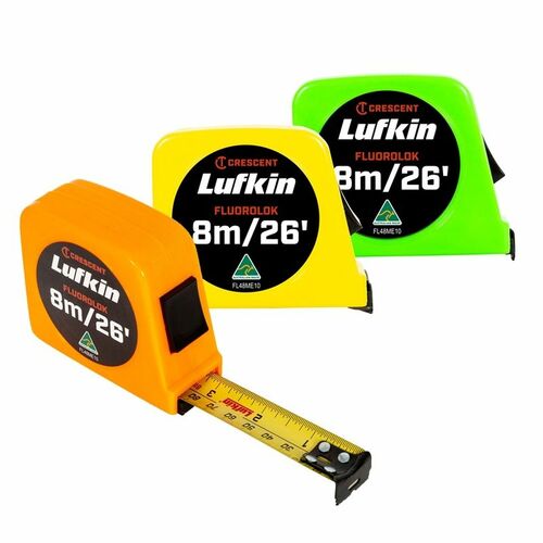 Cresent 8M/26ft X 25mm Lufkin Fluorolok Tape Measure