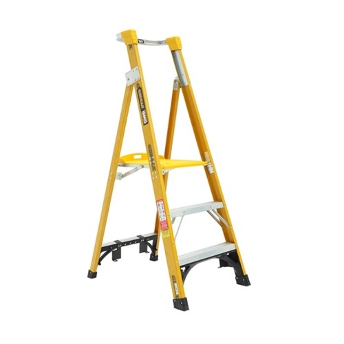 Gorilla Fibreglass Platform Ladder 180Kg 3 Step 0.9M Platform Fpl003-Hd