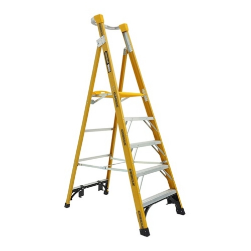 Gorilla Fibreglass Platform Ladder 180Kg 5 Step 1.5M Platform Fpl005-Hd