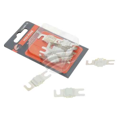 Pkt 10 Midi Fuse White 80 Amp 32 Vdc