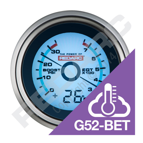 Redarc EGT and boost/pressure gauge with optional temperature display