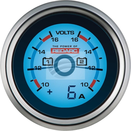 Digital Dual Voltmeter 12V 10-16V 52Mm Lcd/Led Display