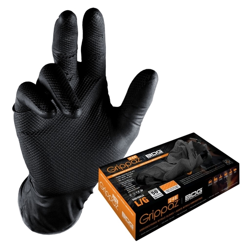 Gloves Nitrile Grippaz Black extra Large