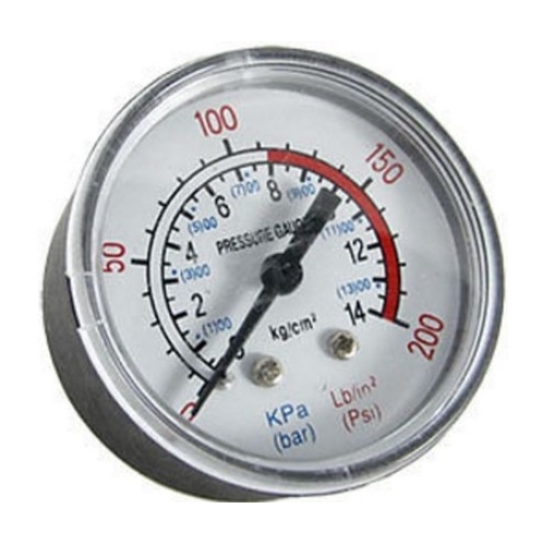 Quality Air Compressor 200Psi Pressure Gauge With ¼” Bsp Thread – Rear Mount - GR63