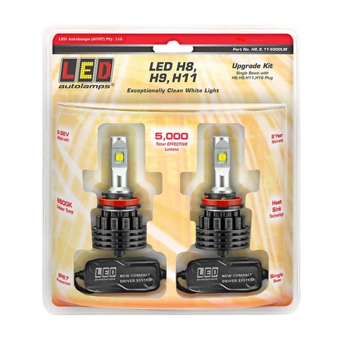 Led Upgrade Kit H8 H9 H11 9-32V 6500K Single Beam 5000Lumens