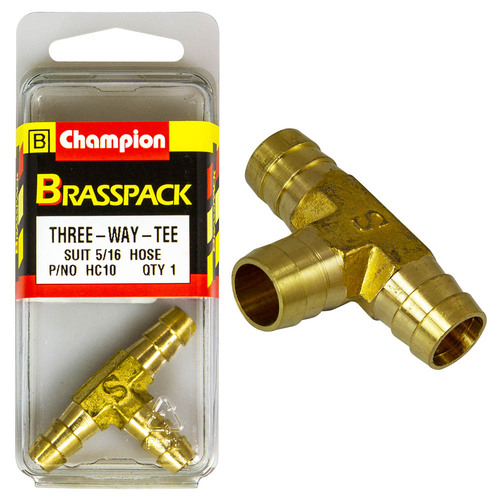 Hose Joiners - T - Brass - 5/16 inch
