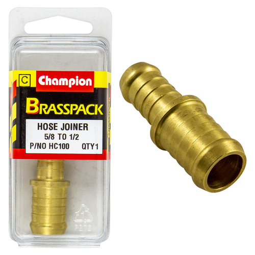 5/8 - 1/2  Hose Joiner Stright Reducing - Brass