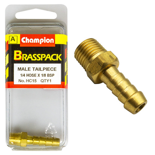 Hose Tails – Straight – Male – Brass – 1/4″ X 1/8″