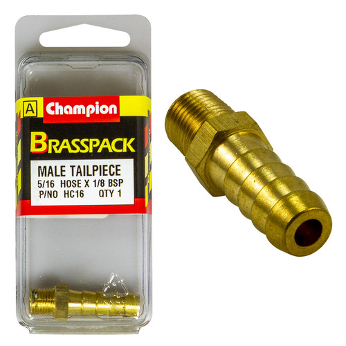 Hose Tails – Straight – Male – Brass – 5/16″ X 1/8″
