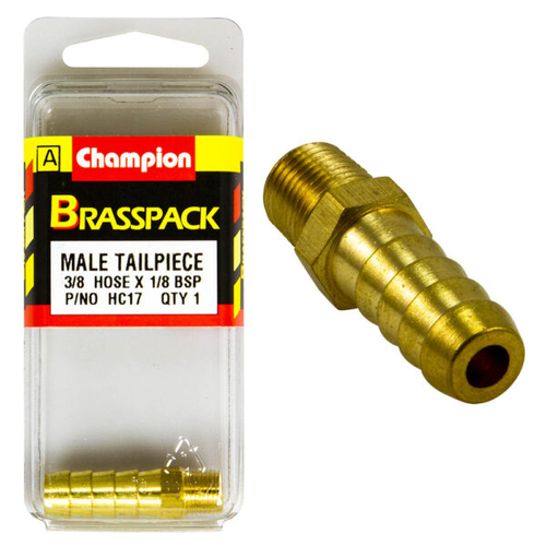 Hose Tails  Straight  Male  Brass  3/8? X 1/8?
