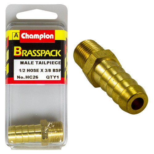 Hose Tails – Straight – Male – Brass – 1/2″ X 3/8″
