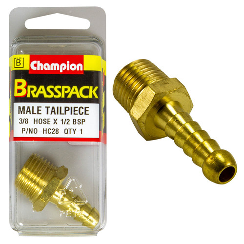Hose Tails – Straight – Male – Brass – 3/8″ X 1/2″