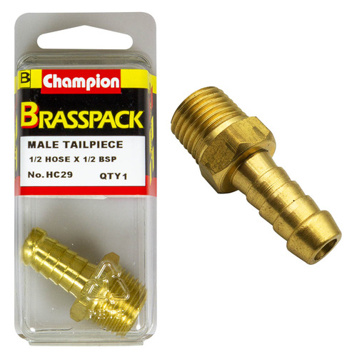 Hose Tails – Straight – Male – Brass – 1/2″ X 1/2″
