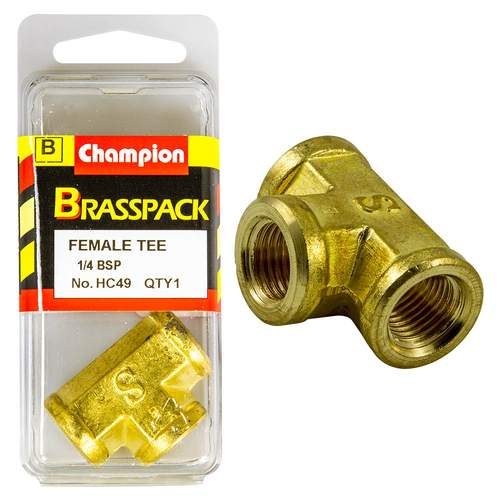 1/4 Brass Female Tee