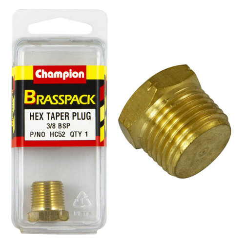 3/8 BSP Hex Taper Plug Blister
