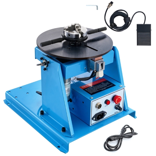 Rotary Welding Positioner 10KG, 0-90° Welding Positioning Turntable Table with 8.1 Inch 3-Jaw Lathe Chuck, 1-12 RPM 20W Portable Welder Positioning Ma