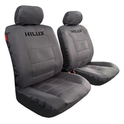 Grey Canvas Seat Cover Set Hilux 2015 On
