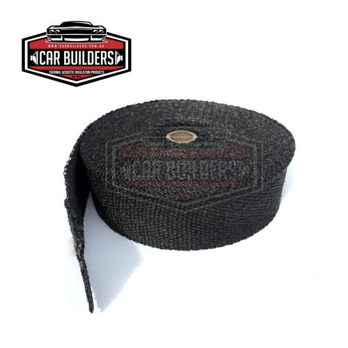 15mtr x 50mm Black Titanium Exhaust Header Wrap - HWBLK50