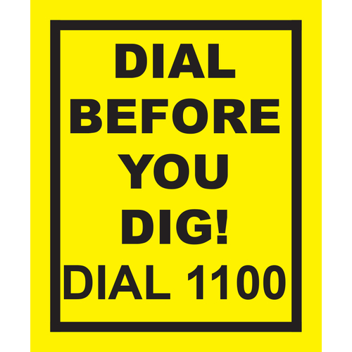 Dial Before You Dig Sticker 55x70mm - IC005
