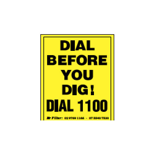Dial Before You Dig Sticker 55x70mm