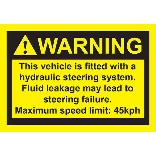 Hydraulic Steering Sticker 95x65mm