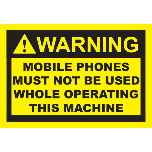 No Mobile Phones Sticker 85x56mm
