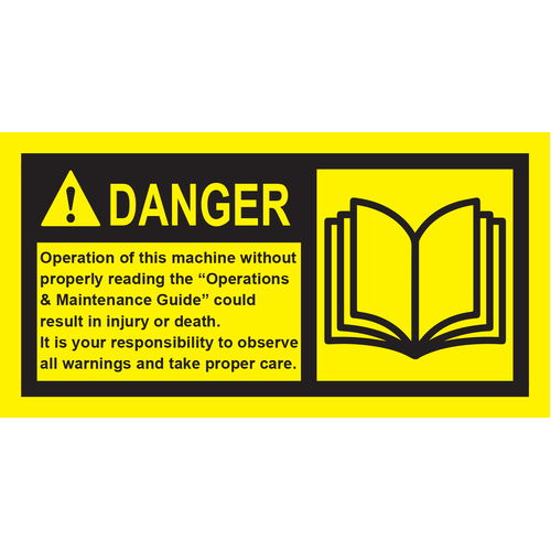 Danger Maintenance Sticker 120x60mm - IC010